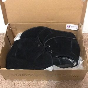 TOMS black suede booties